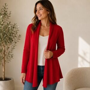 Neiman Marcus 100% Cashmere Red Sweater Cardigan Size Small
